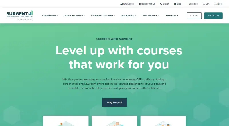 The Surgent Exam Review homepage