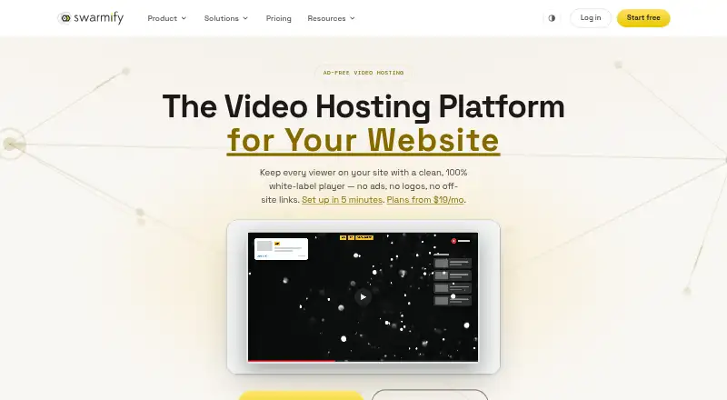 Swarmify SmartVideo's website