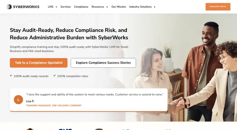 SyberWorks Training Center's website