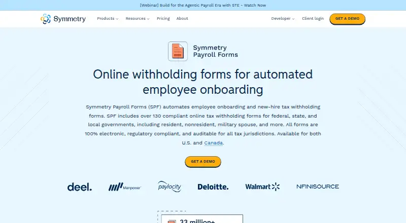 Symmetry Payroll Forms's website