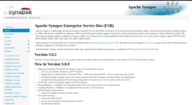 The Apache Synapse homepage