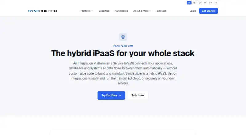 The SyncBuilder homepage