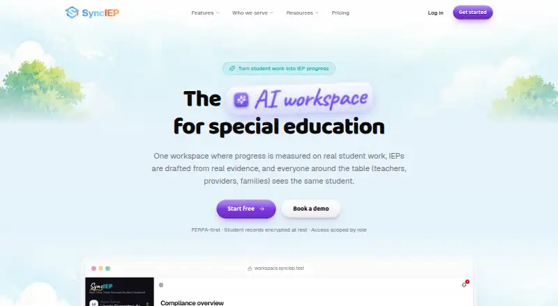 SyncIEP's website