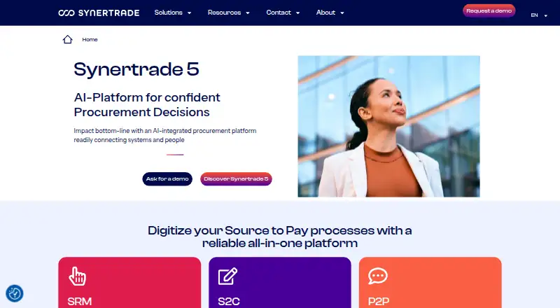SynerTrade Accelerate's website