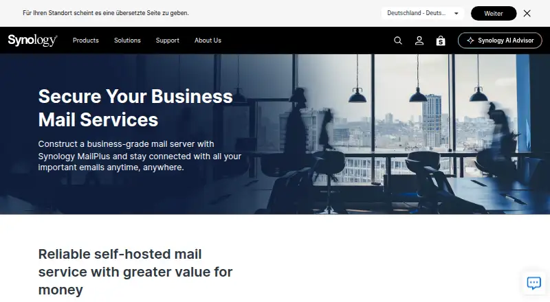 Synology MailPlus Server's website