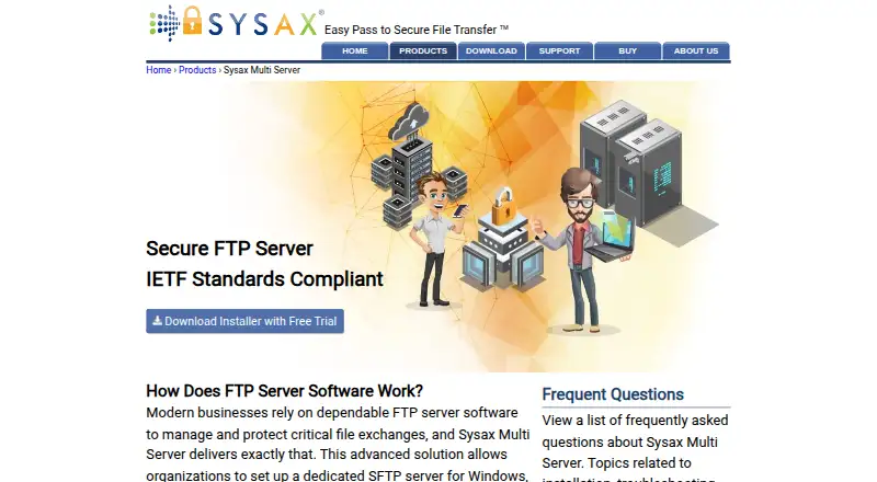 Sysax Multi Server's website