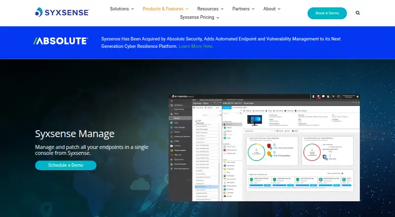 Syxsense Manage's website