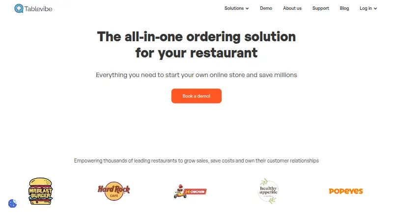 The Tablevibe homepage