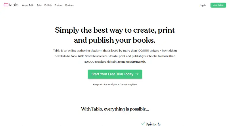 Tablo's website