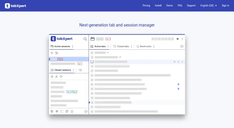 The TabXpert homepage