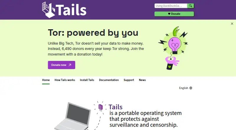Tails's website
