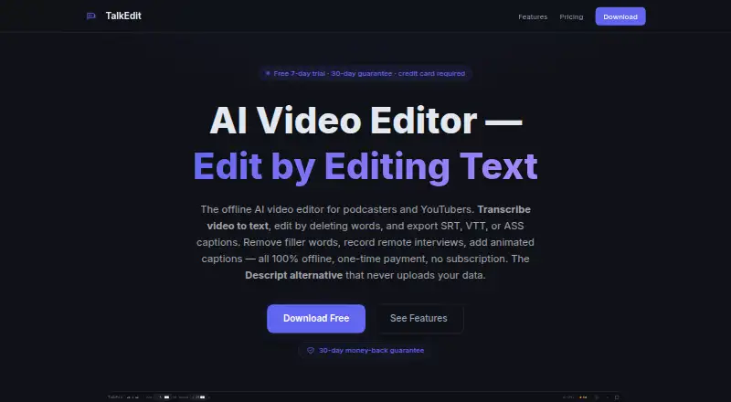 TalkEdit's website