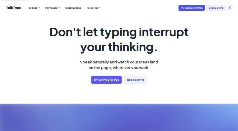 TalkType's website