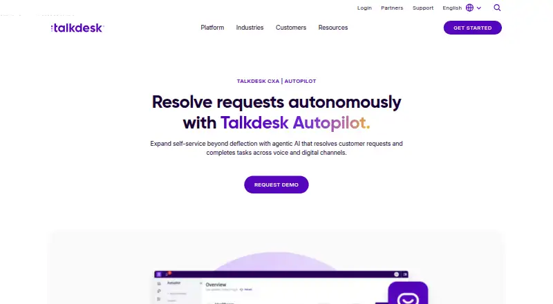 Talkdesk Autopilot's website