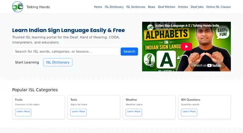 Talking Hands's website