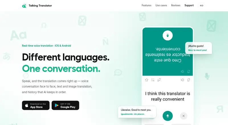Talking Translator's website