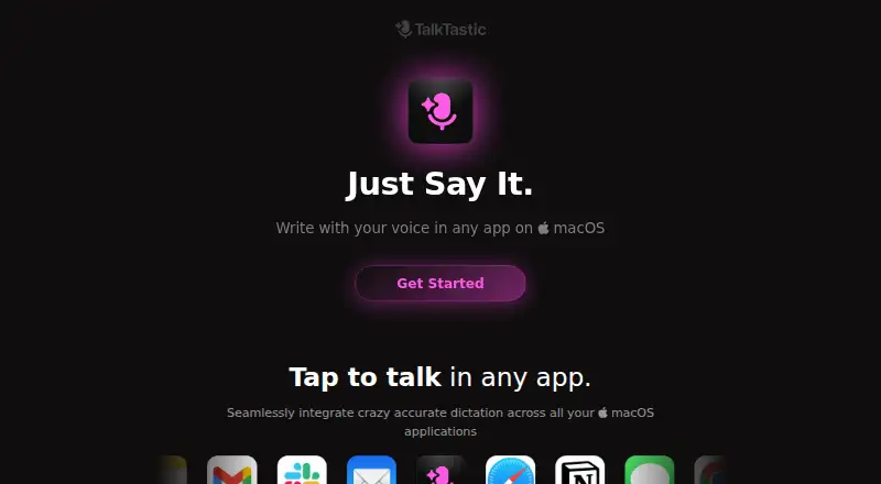 TalkTastic's website