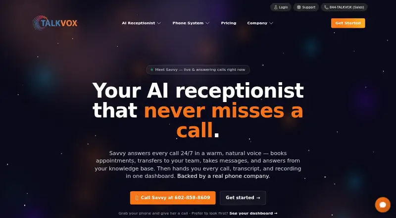 TALKVOX's website