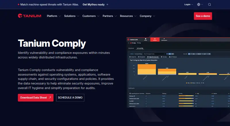 Tanium Comply's website