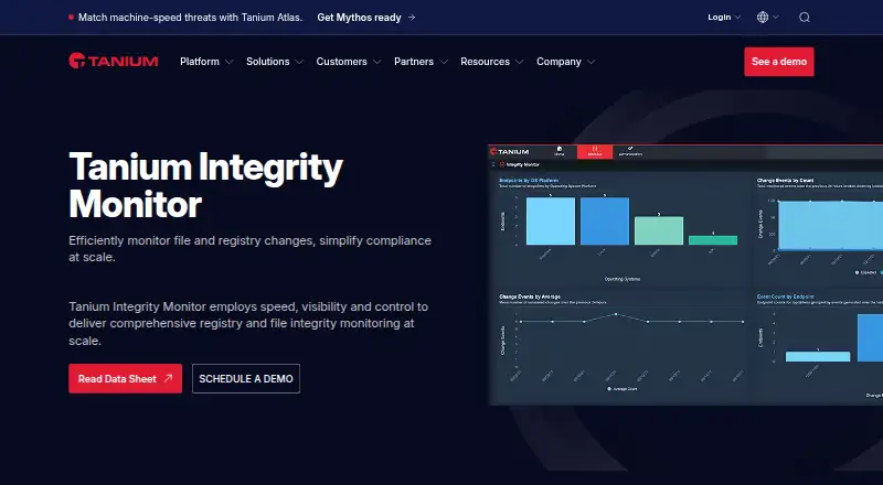 Tanium Integrity Monitor's website