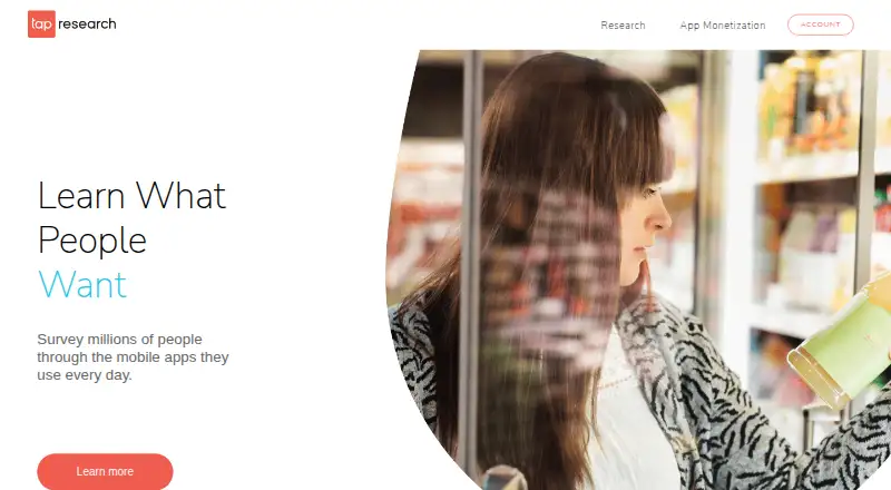 TapResearch's website