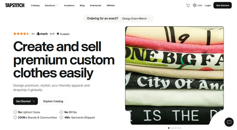 Tapstitch's website