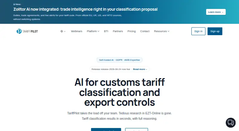 TariffPilot's website