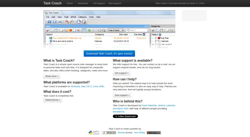 Task Coach's website