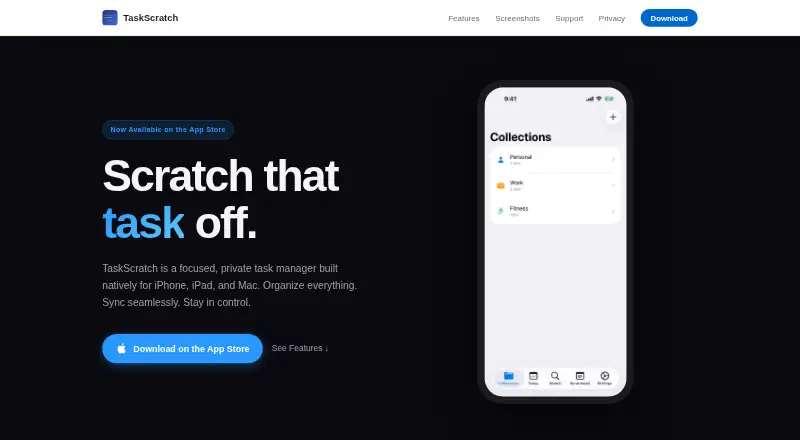 TaskScratch's website