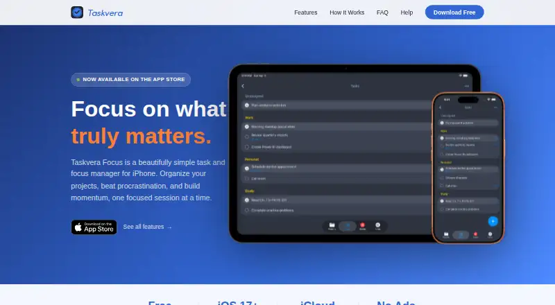 Taskvera Focus's website