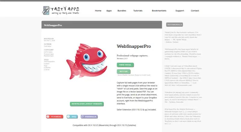 The WebSnapperPro homepage