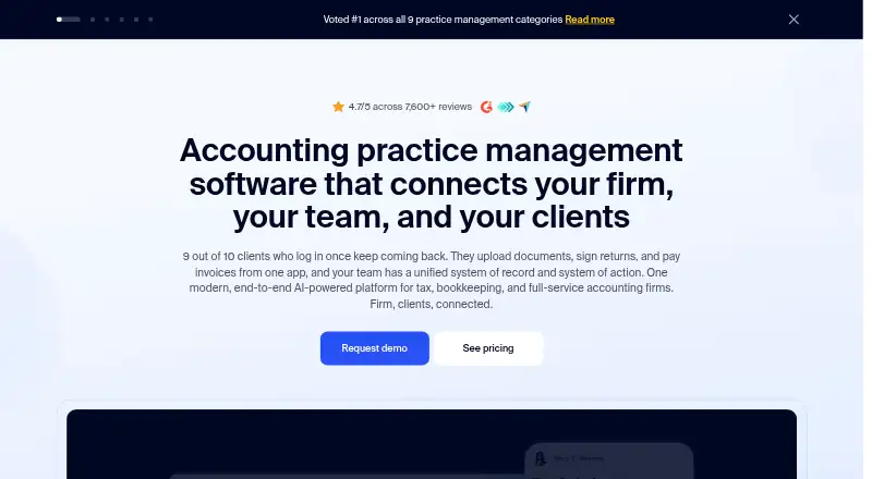 The TaxDome homepage