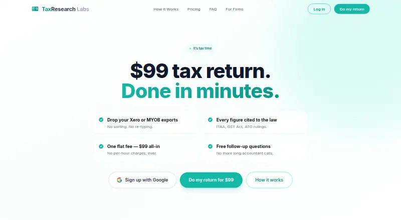 TaxResearch's website