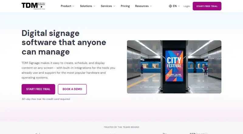 TDM Signage's website