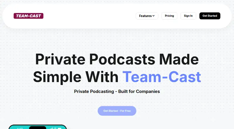 Team-Cast's website