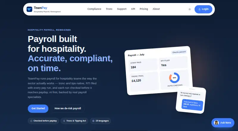TeamPay's website