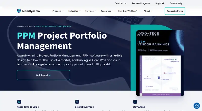 TeamDynamix PPM's website
