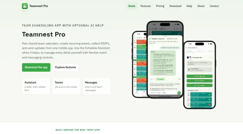 The Teamnest Pro homepage
