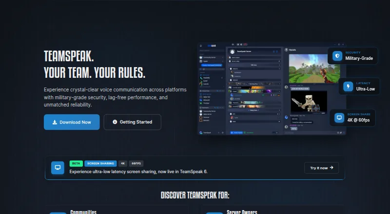TeamSpeak's website