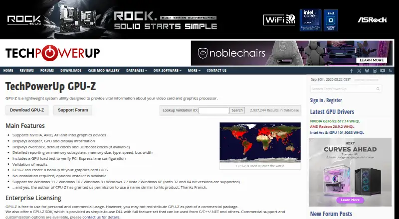 GPU-Z's website
