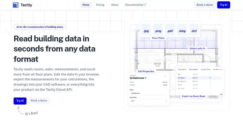 The Tectly homepage