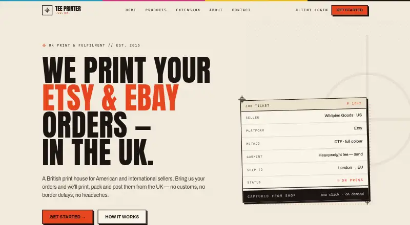 Tee Printer's website