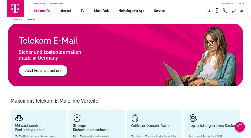 T-Online Mail's website
