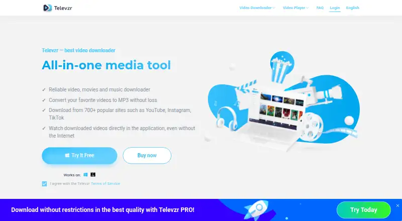 Televzr's website