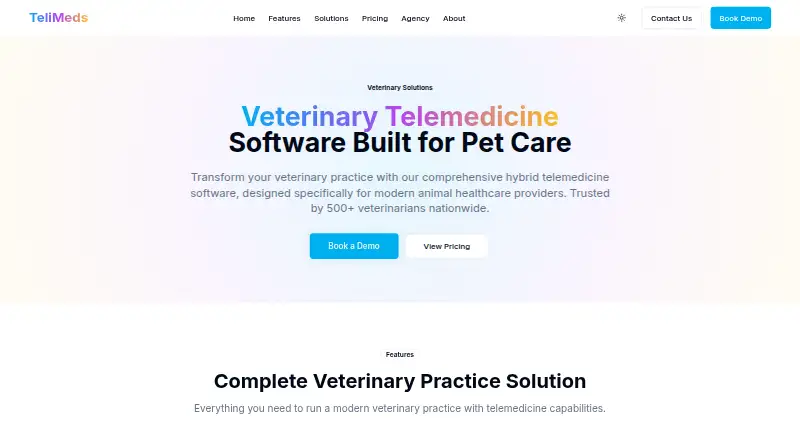 The TeliMeds Veterinary homepage