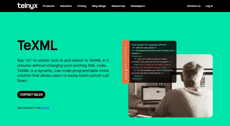 The Telnyx TeXML homepage