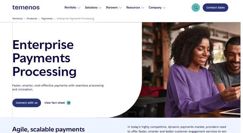 Temenos Payments Hub's website