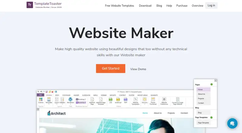 The TemplateToaster homepage
