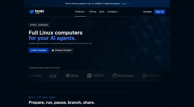 Tenki Sandbox's website