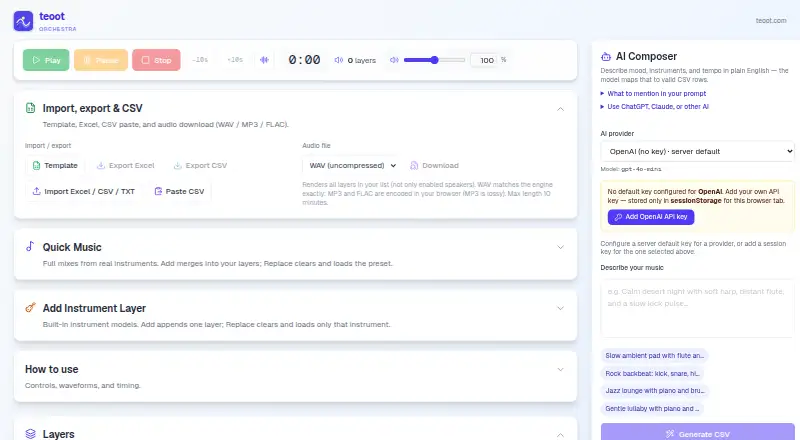 The Teoot Orchestra homepage